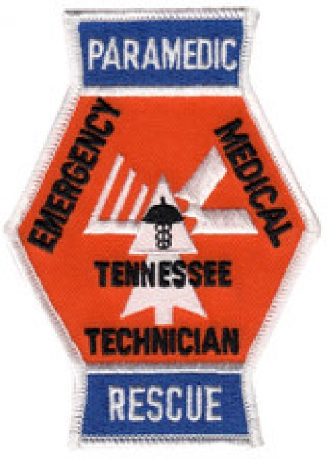 TENNESSEE PARAMEDIC EMERGENCY MEDICAL TECHNICIAN RESCUE SHOULDER PATCH - SEW ON.